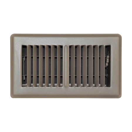 True Aire Tru Aire 4 in. H X 8 in. W 2-Way Powder Coat Brown Steel Floor Register C150MB 04X08